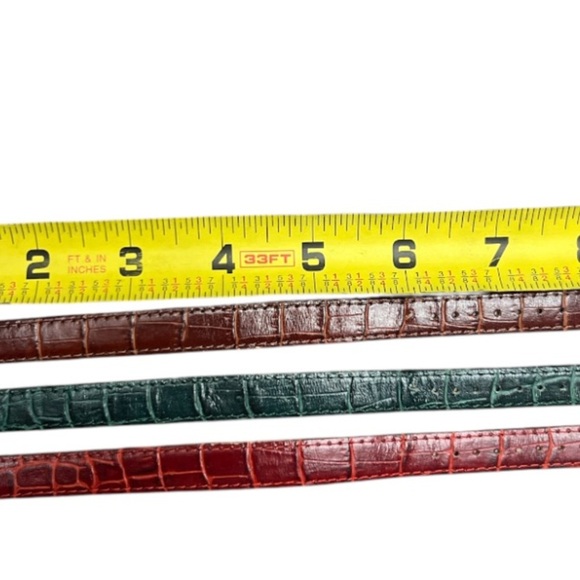 Peugeot Set of Three Crocodile Embossed Watchbands with Gold Buckles - Picture 3 of 4